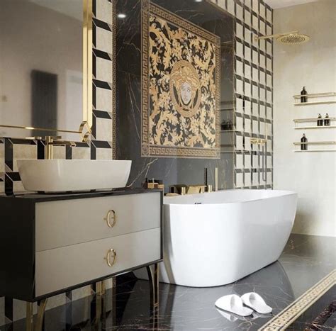 scritta versace in ceramica|versace bathroom furniture.